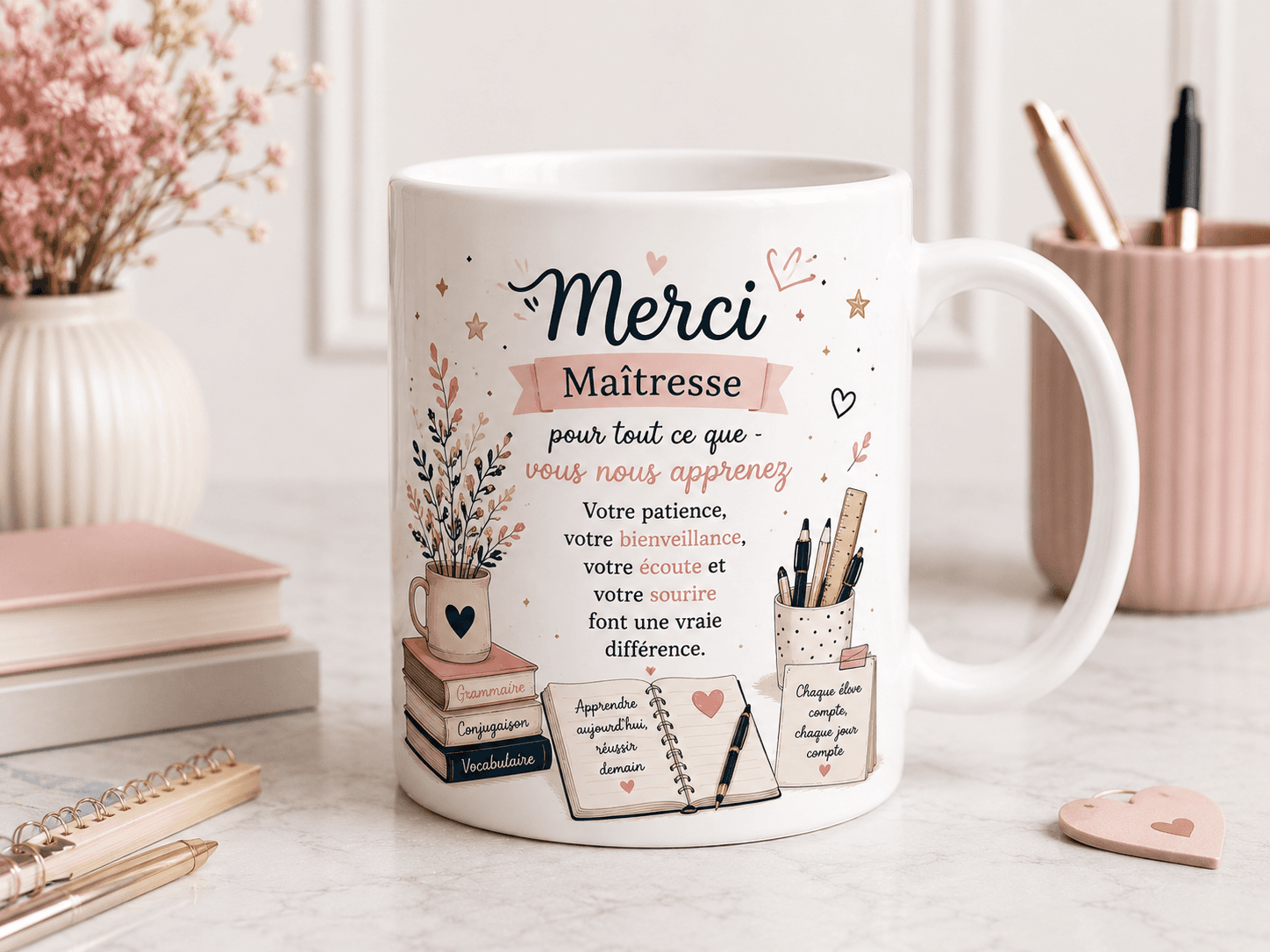 Mug remerciement maîtresse français