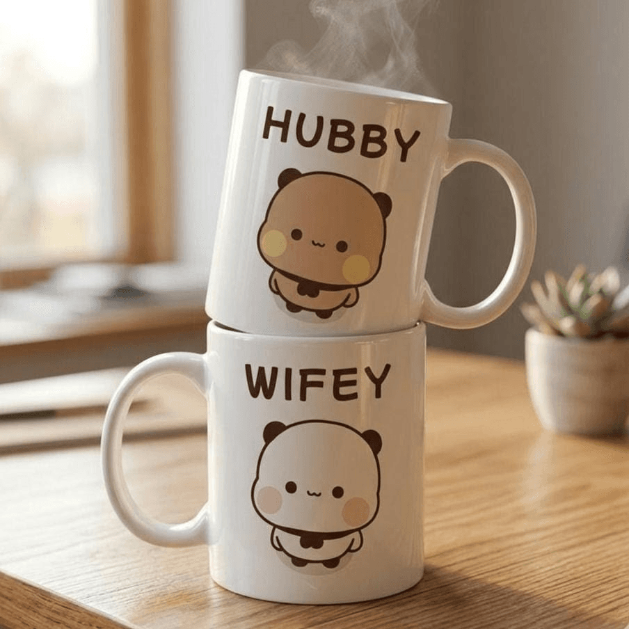 Hubby & Wifey Couple Mug Set